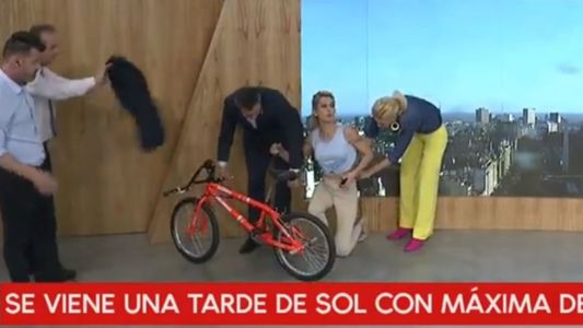 Mariela Fernández se cayó de la bicicleta en pleno estudio: tremendo golpe