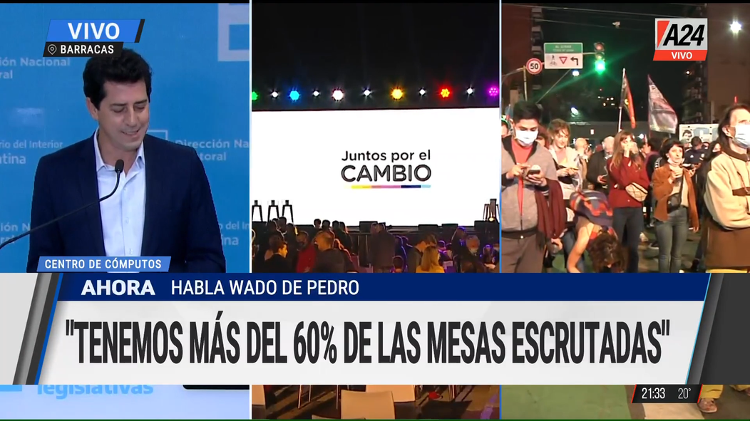 Elecciones PASO 2021: Eduardo Wado de Pedro dijo que hay un poco más del 60% de las mesas escrutadas