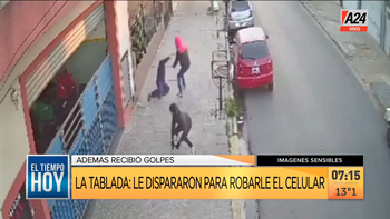 La Tablada: violento doble robo en menos de 100 metros. (Captura de Tv) La Tablada: violento doble robo en menos de 100 metros. (Captura de Tv)