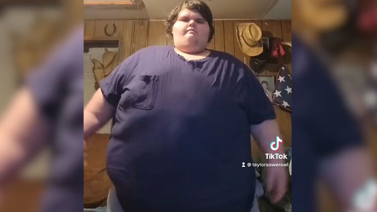 El peor momento de Taylor. Llegó a pesar 220 kilos y no podía aguantar más de 30 segundos parado (Foto: cuenta de Instagram de Taylor Sowers)