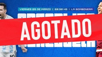 Entradas agotadas para ver a la Selección Argentina vs. Venezuela Entradas agotadas para ver a la Selección Argentina vs. Venezuela