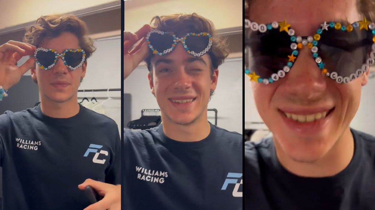 Colapinto, con antejos 