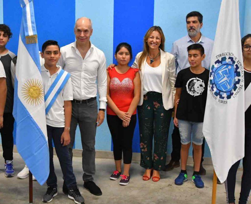 Pese al amplio paro docente, Larreta fue a inaugurar una nueva escuela técnica en Mataderos