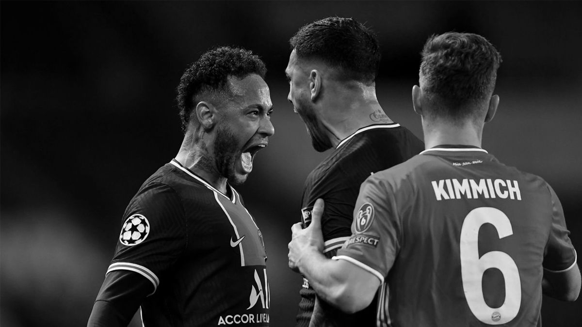 Neymar y Paredes festejan en la cara de Kimmich.