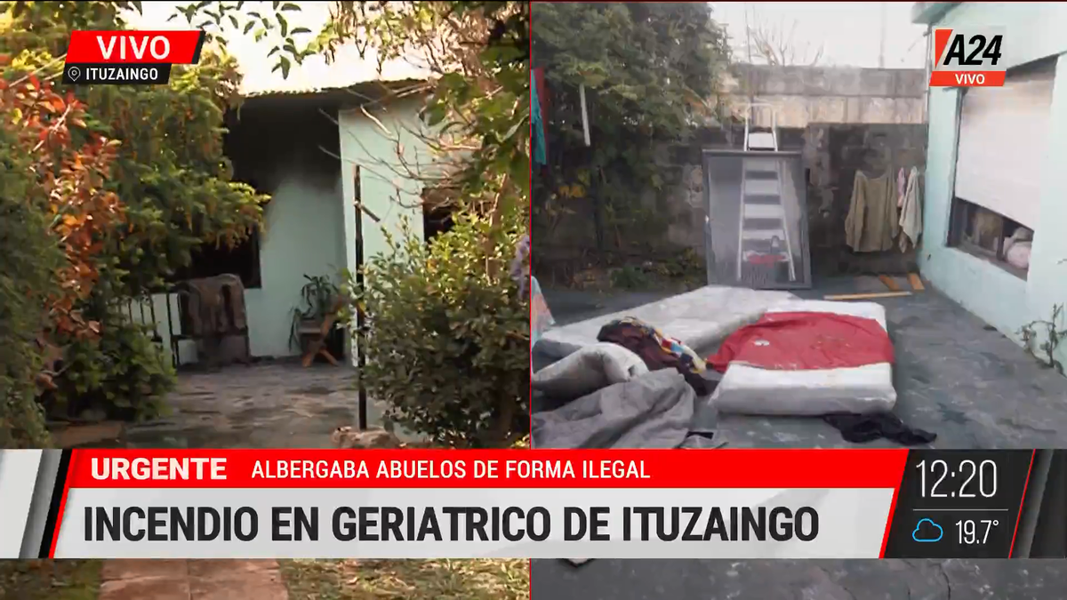 Este es el geriátrico clandestino incendiado en Ituzaingó. (Captura de Tv)