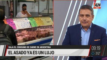 Cómo se vio afectado el consumo de carne ante los aumentos de precio. (Captura de Tv) Cómo se vio afectado el consumo de carne ante los aumentos de precio. (Captura de Tv)