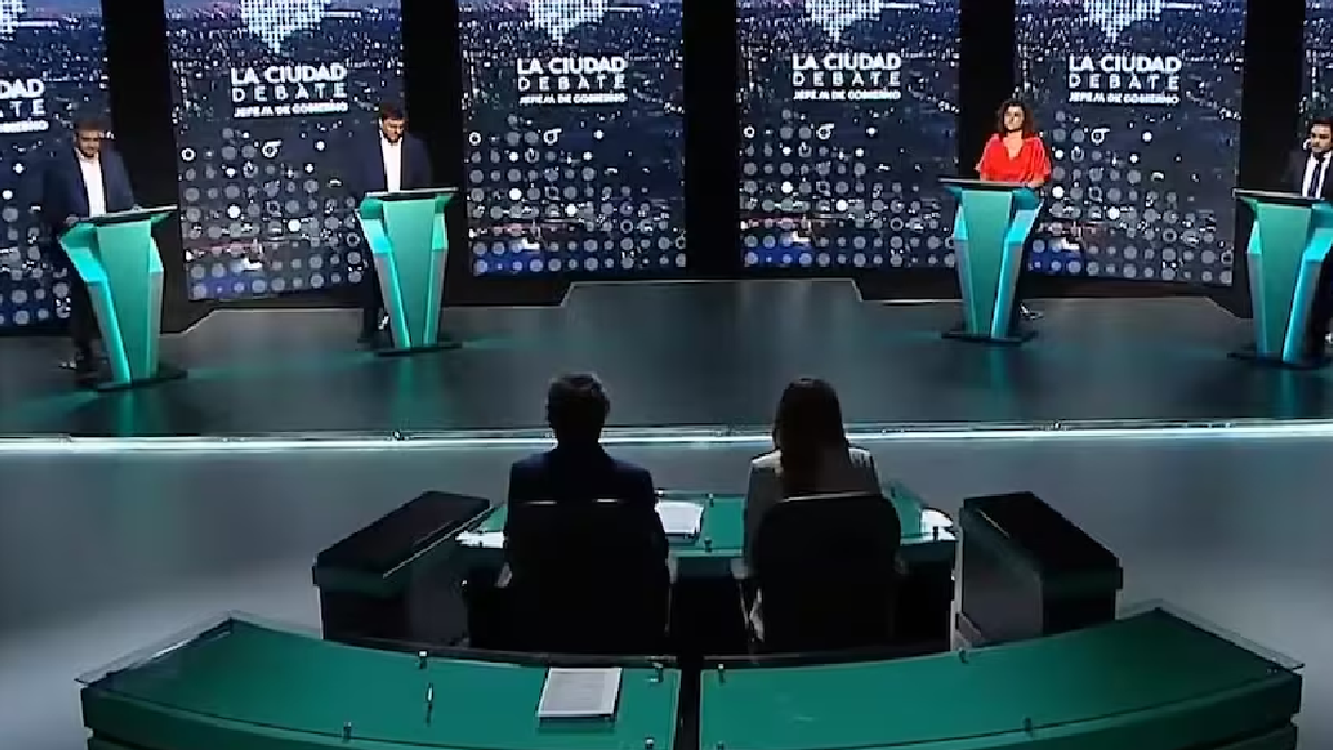 Debate de los cuatro candidatos a Jefe de Gobierno porteño. (Foto: captura)