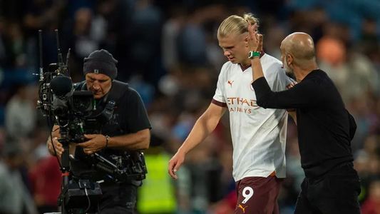 Pep Guardiola se enojó con Erling Haaland y la ligó el camarógrafo
