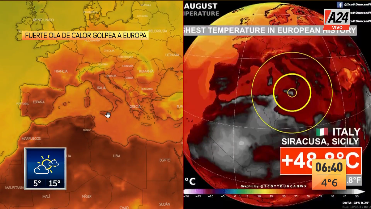 Ola de calor en Europa alerta por máximas de hasta 48°C