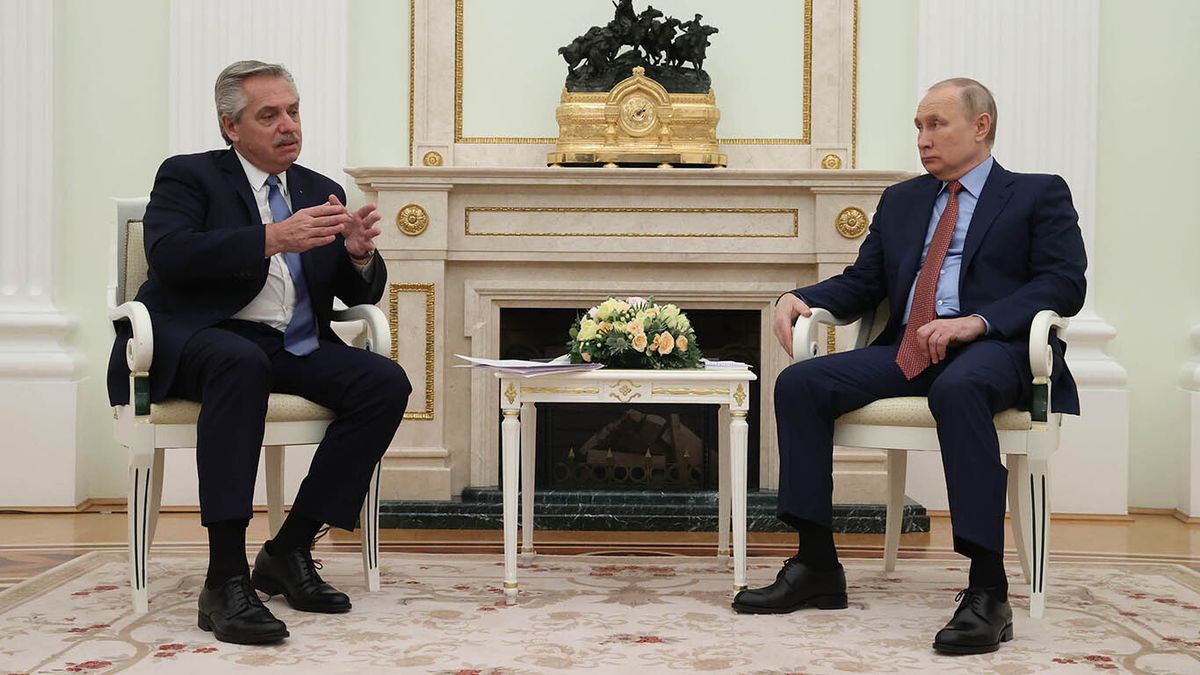 Reunión de Alberto Fernández y Vladimir Putin.