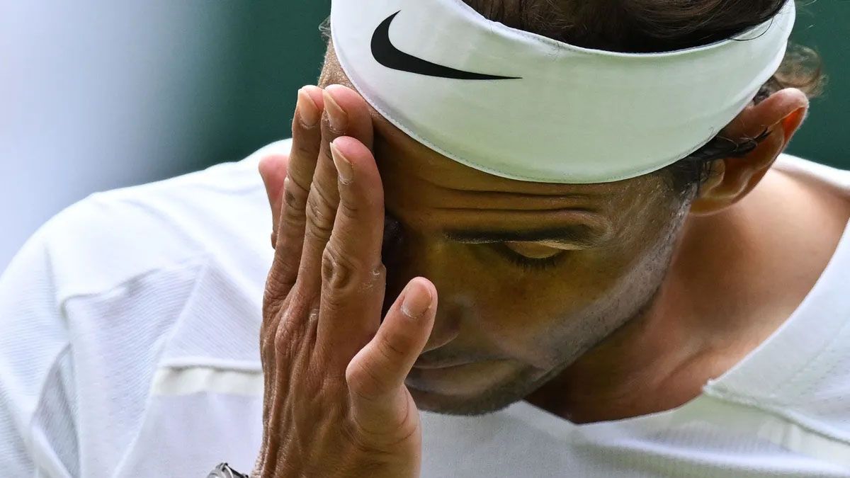 La preocupación de Rafael Nadal durante el duelo ante Taylor Fritz.