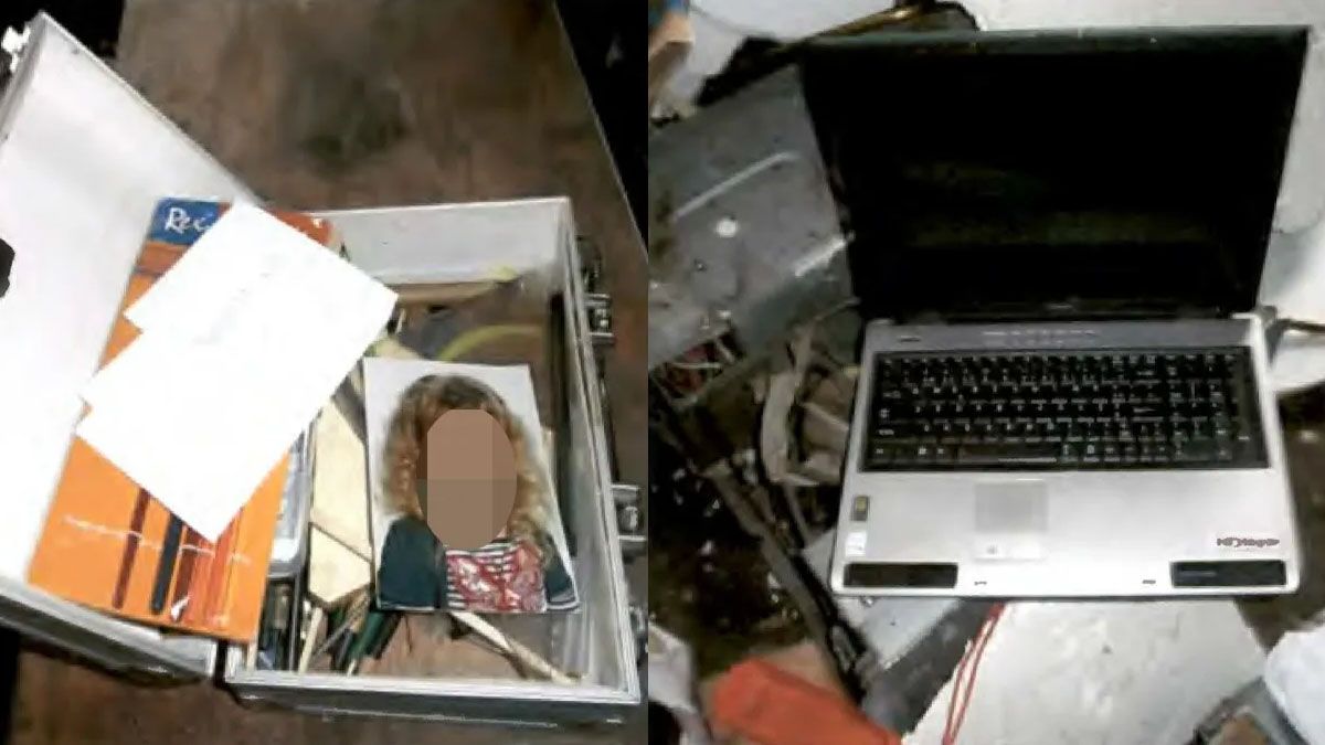 La computadora, el disco rígido y los elementos que compremeten a Bruecknere en el caso MacCann  (Foto Gentileza Daily mail)