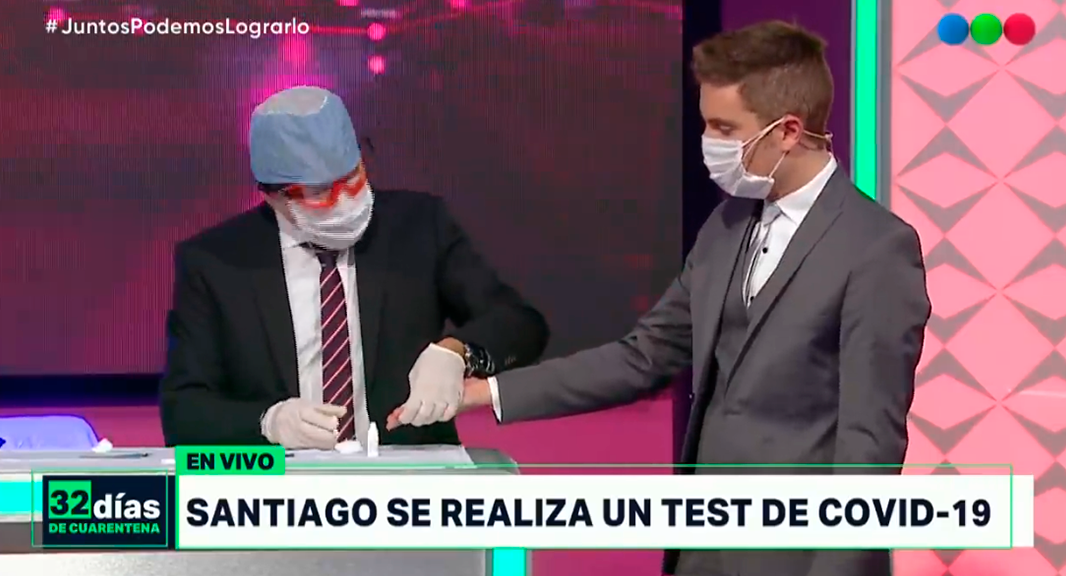 Santiago del Moro se hizo el test de coronavis en vivo: ¡mirá el método y el resultado!
