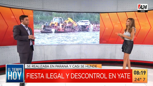 Fiesta clandestina: por el exceso de gente casi se hunde un yate en el río Paraná