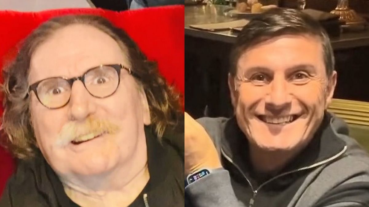 El video del inolvidable encuentro de Charly García y Javier Zanetti con intercambio de regalos incluido