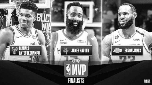 Antetokounmpo, Harden y LeBron son los finalistas a MVP de la temporada en la NBA