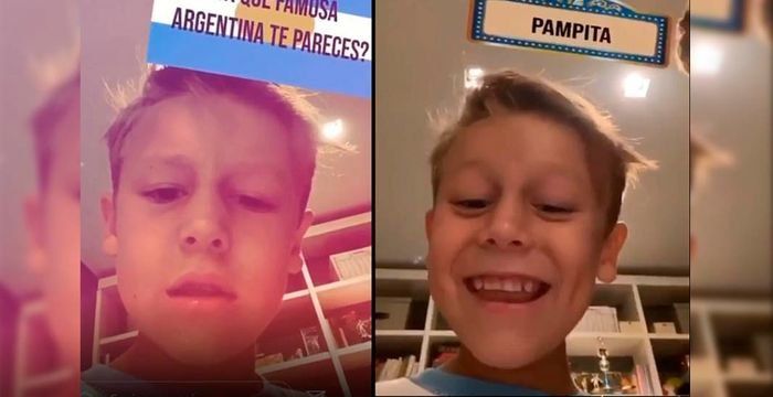 La tierna reacción de Beltrán, uno de los hijos de Pampita, jugando con los filtros de Instagram: ¡Igualito a su mamá!