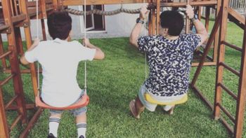 Tras las polémicas declaraciones, Diego Maradona se reencontró con su nieto Benjamín