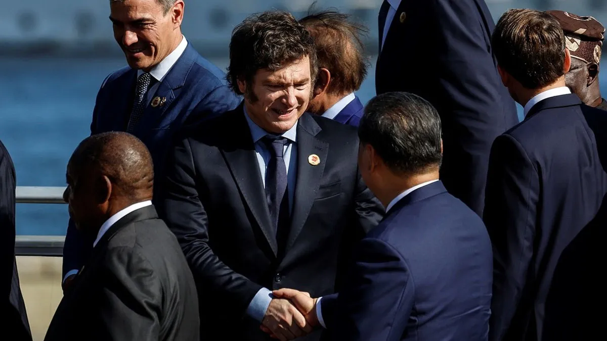 Milei en el G20 con Xi Jinping.