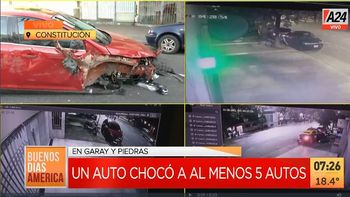 San Telmo: así fue el tremendo choque de un conductor ebrio. (Captura de Tv)