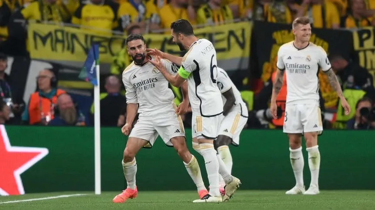 Dani Carvajal puso su cabeza para el primer gol del partido. (Foto: TyC)