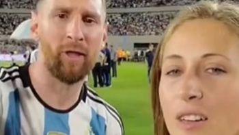 Es video, es video: la paciencia de Messi con la creadora de la Copa del Mundo. (Foto: Captura video) Es video, es video: la paciencia de Messi con la creadora de la Copa del Mundo. (Foto: Captura video)