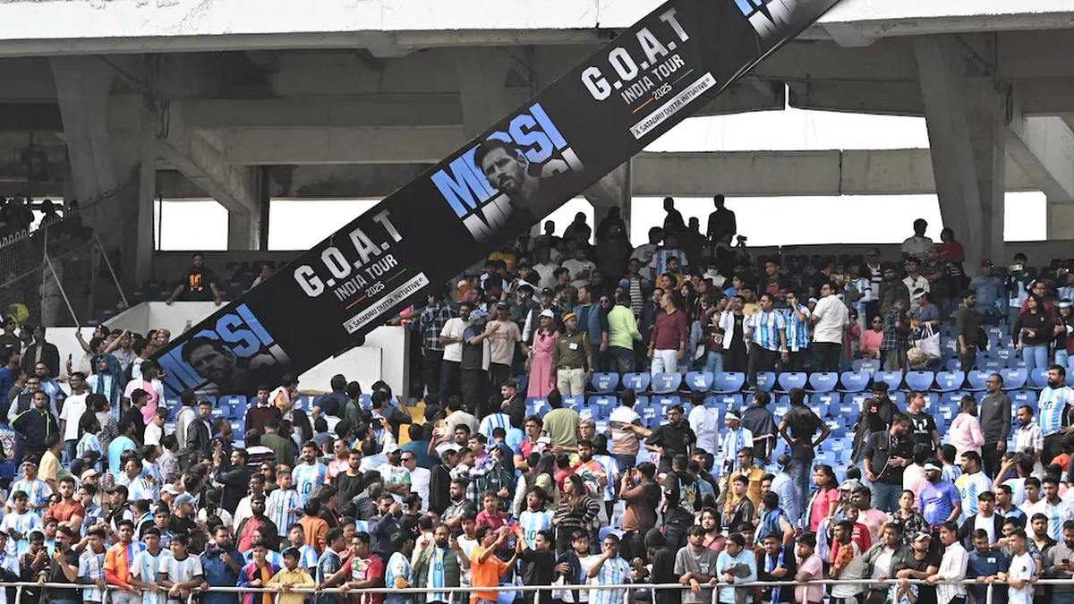 El caos que se originó en la visita de Messi a India (AFP)