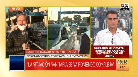 En Ezeiza utilizan un túnel para controlar y sanitizar los autos en los accesos