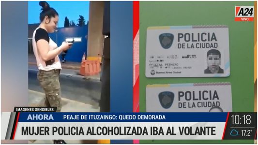 Una oficial de la Policía de La Ciudad manejaba alcoholizada, entró en contramano al peaje y quedó demorada