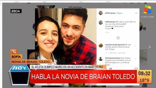 Sofía Lamarque, la novia de Braian Toledo, conmovida por la muerte del atleta: Todavía no caigo