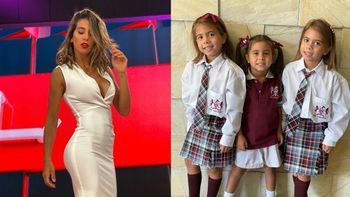 La emoción de Cinthia Fernández y Matías Defederico por el primer día de clases de sus hijas