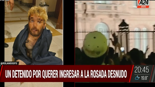 Detuvieron a un hombre que trepó desnudo una reja y quiso entrar a la Casa Rosada
