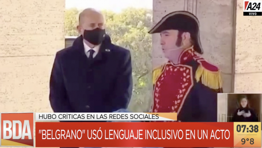 Un actor que representaba a Belgrano usó lenguaje inclusivo y generó polémica