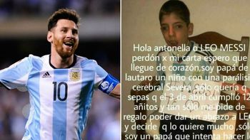 Nico Vázquez intercedió para que Messi le envíe un saludo a Lautaro Almenar, un niño con parálisis cerebral