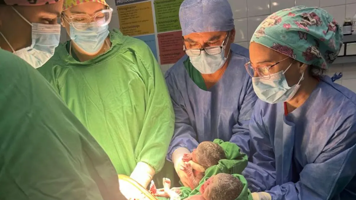 El parto se programó a las 34 semanas por el alto riesgo que implica compartir placenta en un embarazo triple de características únicas (Gob de Salta)
