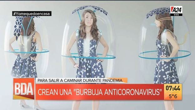 Un estudio de diseño italiano creó una burbuja anticoronavirus
