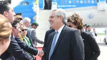 El presidente Alberto Fernández al arribar a Alemania en el marco de su gira europea. (Presidencia de la Nación)