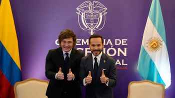 El presidente viajó a Cali junto a Karina Milei y el canciller Pablo Quirno para asistir a la investidura de Abelardo de la Espriella. (Foto: Presidencia).