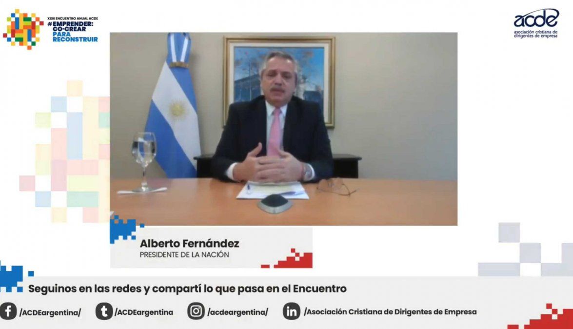 Alberto ante empresarios cristianos: No hay opción al capitalismo