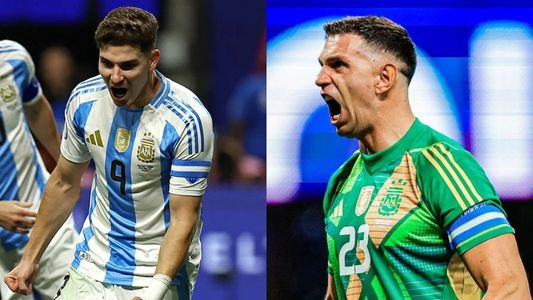 El divertido momento que protagonizaron el Dibu Martínez y Julián Álvarez tras la victoria ante Canadá: La rompiste