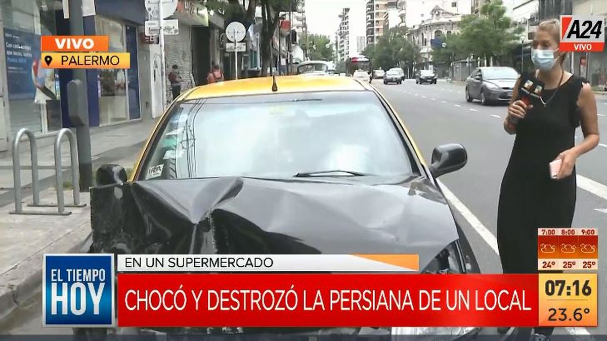 Palermo: taxista chocó y se negó al test de alcoholemia. (Captura de Tv)