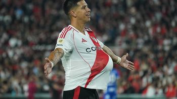 Maximiliano Meza marcó su primer gol en River. Maximiliano Meza marcó su primer gol en River.