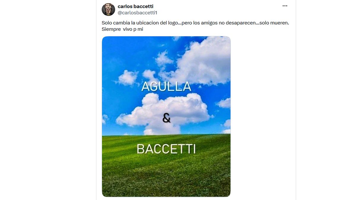 El emocionante - y creativo, por supuesto - mensaje de adiós de su socio y amigo, Carlos Baccetti. (Foto: cuenta de X de BaccettI)