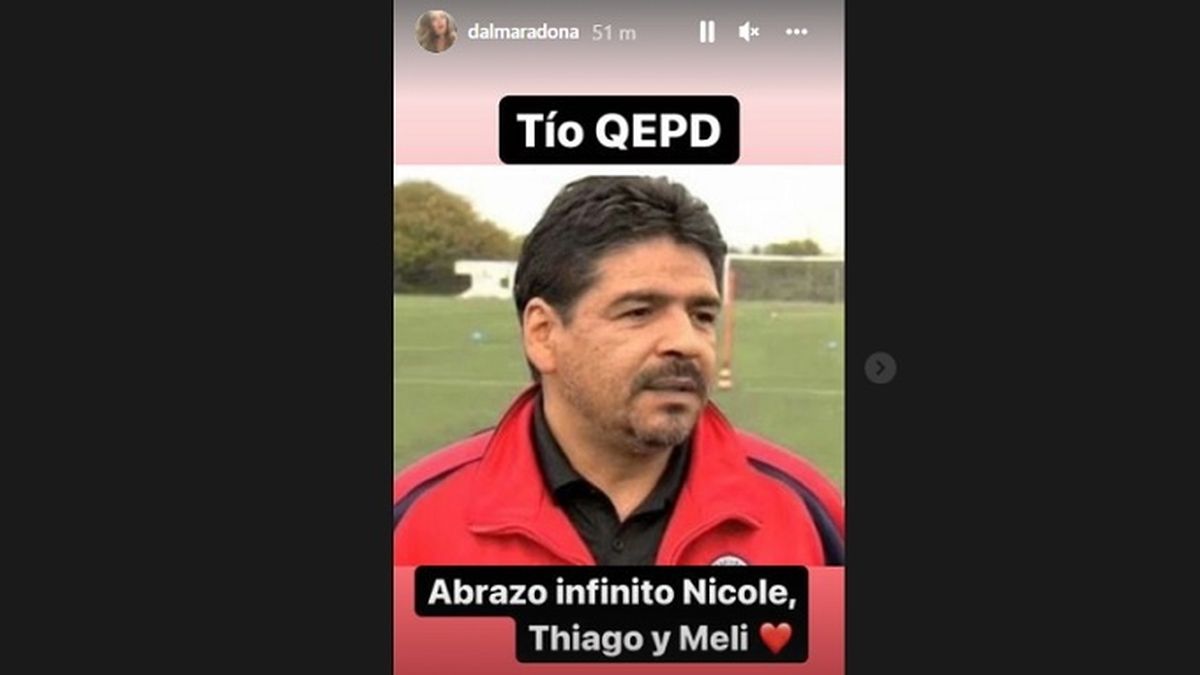 La despedida de Dalma Maradona a su t&iacute;o Hugo Maradona tras su repentina muerte este 28 de diciembre.&nbsp;