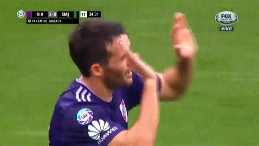 El gol de Camilo Mayada para el triunfo parcial de River 2-0 sobre San Martín de San Juan