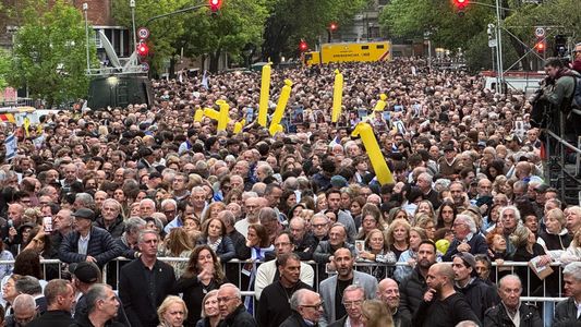 Multitudinario acto de la comunidad judía en Buenos Aires a un año del ataque de Hamas a Israel