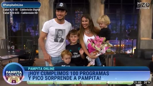 La gran sorpresa de Pico a Pampita por los 100 programas de Pampita On Line