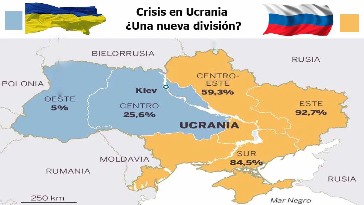 ¿El nuevo mapa para Ucrania? La mayoría del sector oriental del país tiene al ruso como idioma principal. (Foto:  gentileza HeadTopics)