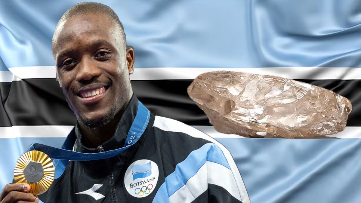 Tebogo, oro olímpico en 200 metros en Paris 2024 y el diamante de 2.492 kilates. Las dos joyas de Botsuana en 2024.(foto: A24.com)