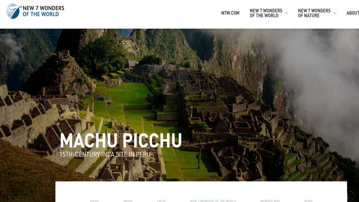La organización internacional que amenaza con rebajar la clasificación de Machu Picchu. (foto: New 7wonders of the world)